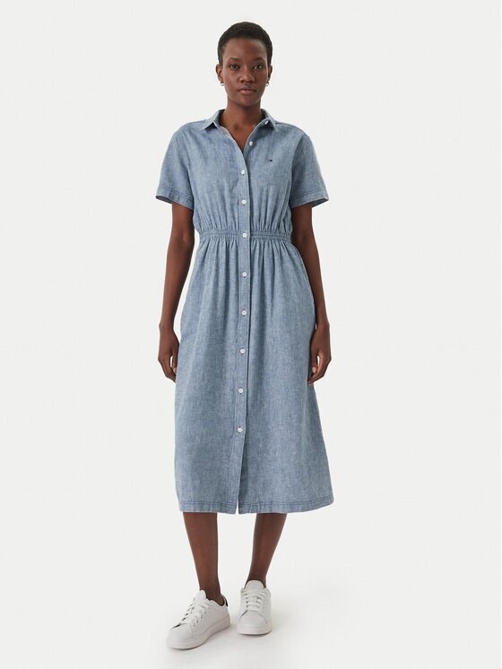 Tommy Jeans Rochie tip cămașă DW0DW18556 Relaxed Fit