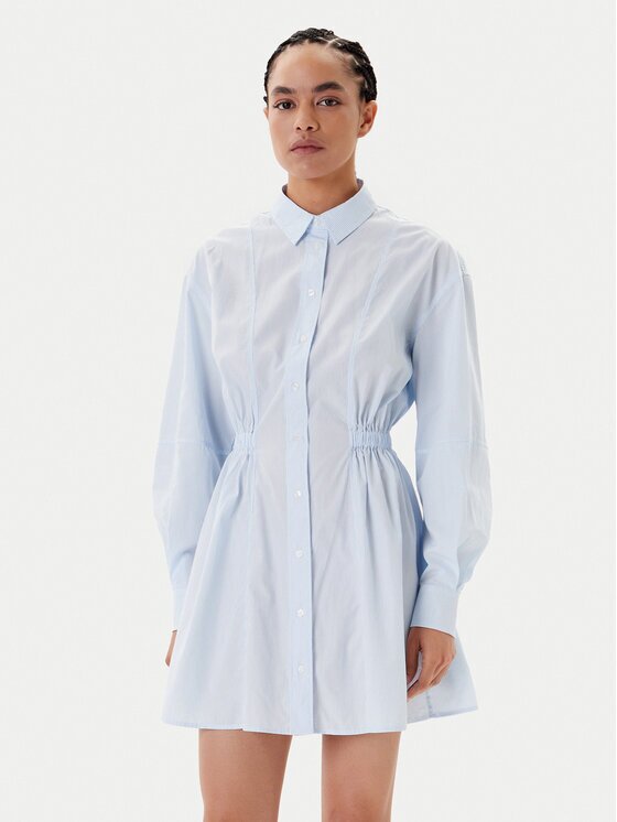 Tommy Jeans Rochie tip cămașă DW0DW21744 Albastru celest Regular Fit