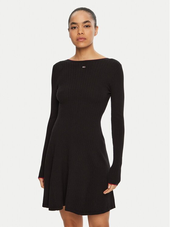 Tommy Jeans Rochie tricotată DW0DW19469 Slim Fit