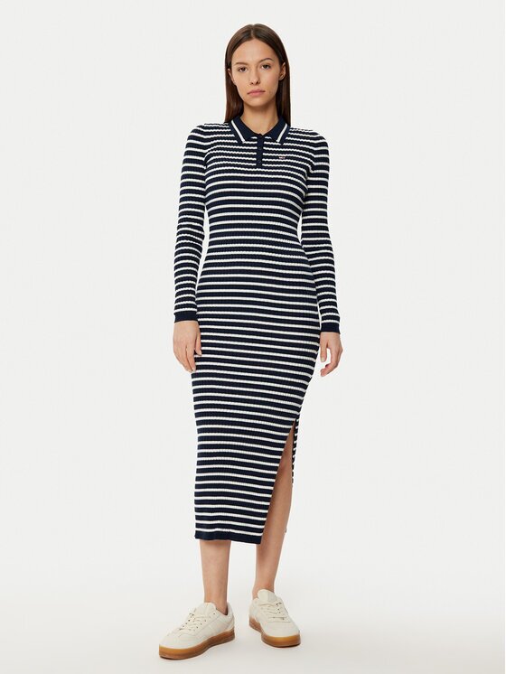 Tommy Jeans Rochie tricotată DW0DW19476 Slim Fit