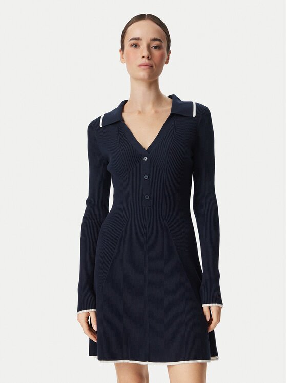 Tommy Jeans Rochie tricotată DW0DW23328 Slim Fit