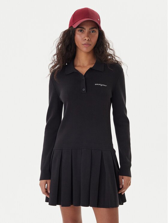 Tommy Jeans Rochie tricotată Script DW0DW22464 Regular Fit