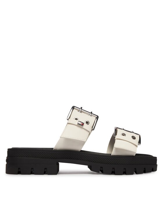 Tommy Jeans Şlapi Tjw Buckle Straps Sandal EN02966 Écru