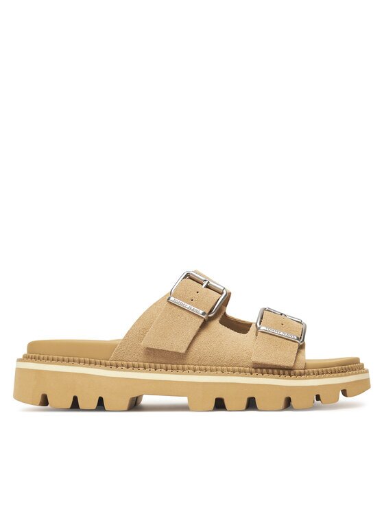 Tommy Jeans Şlapi Tjw Double Strap Sandal Suede EN0EN02797