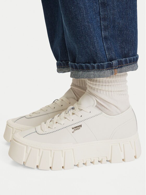 Tommy Jeans Sneakers Tjw Platform Sneaker Leather Lc EN0EN03165 Alb