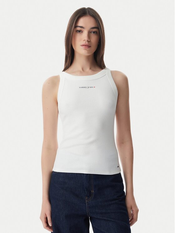 Tommy Jeans Top Ess Logo DW0DW22806 Slim Fit