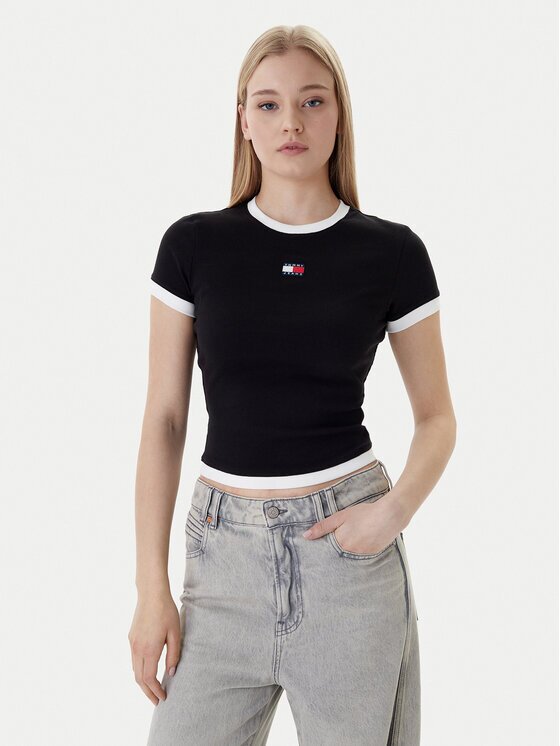 Tommy Jeans Tricou Badge DW0DW22575 Slim Fit