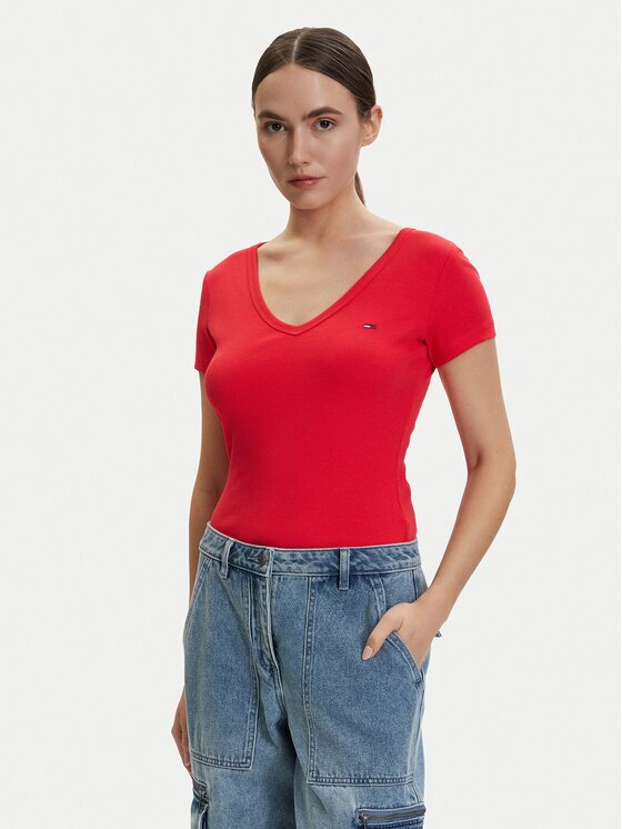 Tommy Jeans Tricou DW0DW17385 Slim Fit