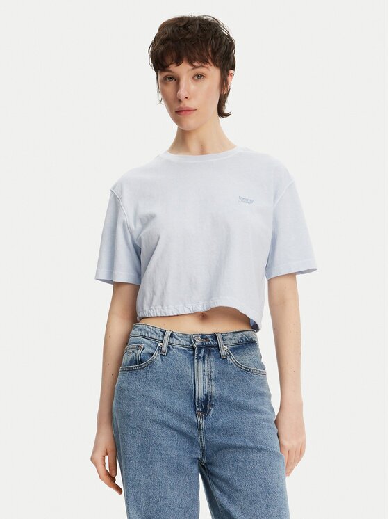 Tommy Jeans Tricou DW0DW20324 Albastru celest Relaxed Fit