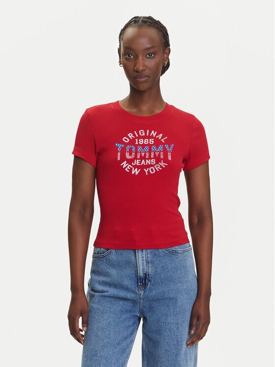 Tommy Jeans Tricou DW0DW21421 Slim Fit