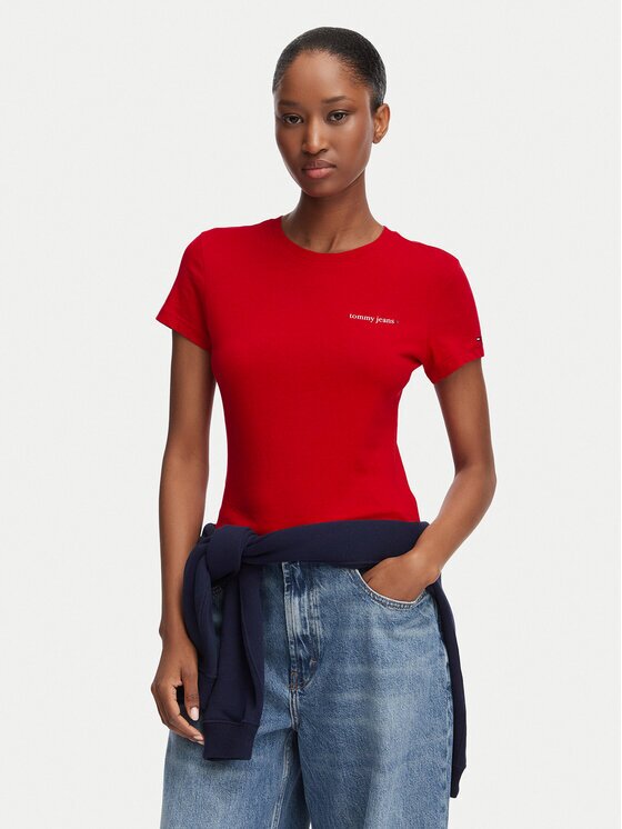 Tommy Jeans Tricou Ess Logo DW0DW23479 Slim Fit