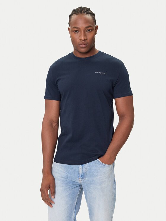 Tommy Jeans Tricou Linear Chest DM0DM21780 Slim Fit