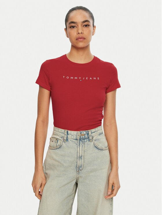 Tommy Jeans Tricou Linear DW0DW18398 Slim Fit