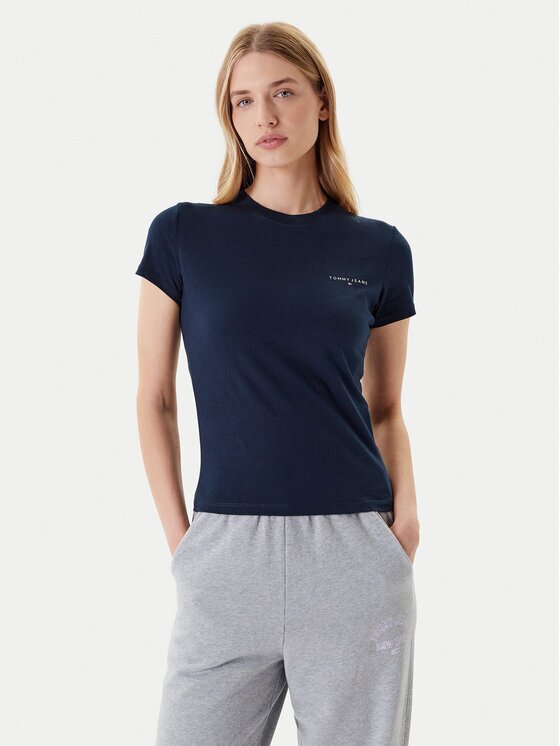Tommy Jeans Tricou Linear DW0DW21164 Slim Fit