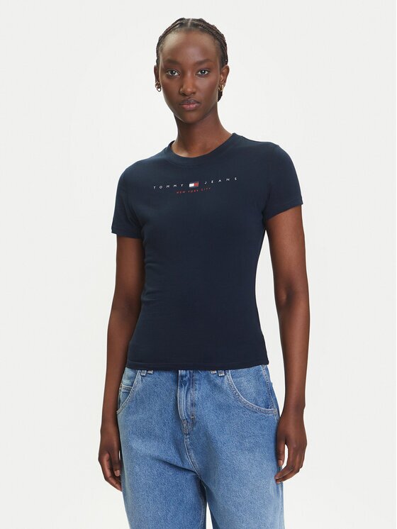 Tommy Jeans Tricou Linear DW0DW21422 Slim Fit