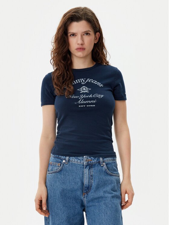 Tommy Jeans Tricou Nyc Ringer DW0DW20323 Slim Fit