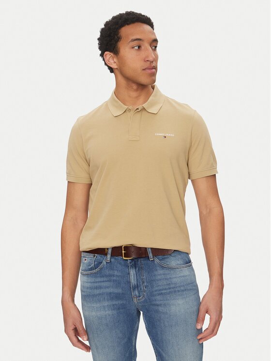 Tommy Jeans Tricou polo Linear DM0DM20914 Regular Fit