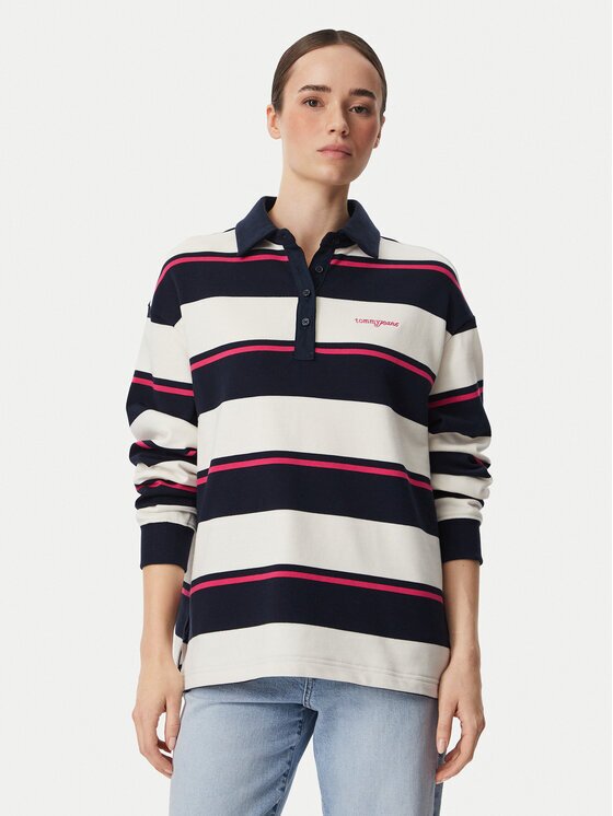 Tommy Jeans Tricou polo Script Rugby DW0DW23303 Relaxed Fit