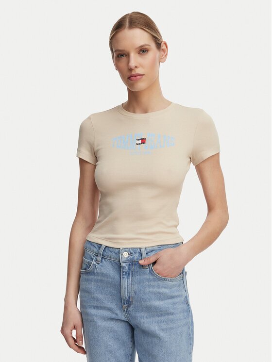 Tommy Jeans Tricou Wavy Flag DW0DW22272 Slim Fit