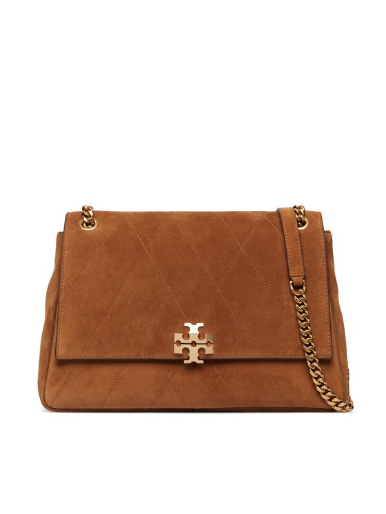 TORY BURCH Geantă Charlie Quilted Suede Shoulder Bag 183357