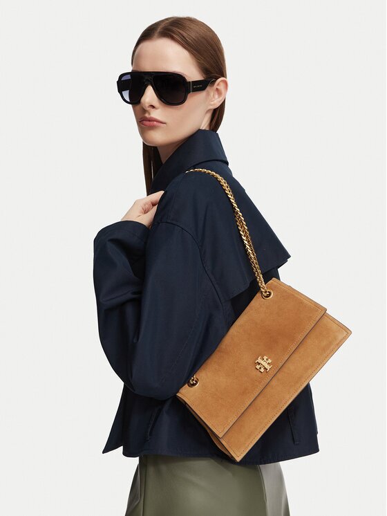 TORY BURCH Geantă Kira Turnlock Suede Shoulder Bag 178857