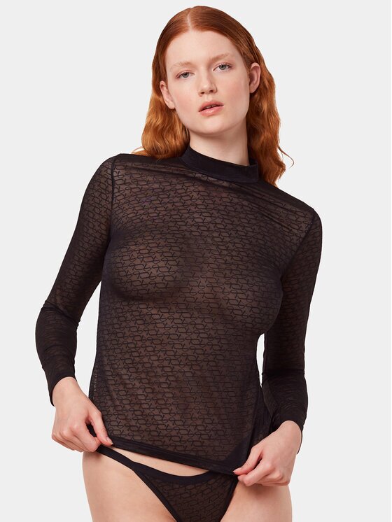Triumph Bluză Signature Sheer Shirt 10216862 Slim Fit