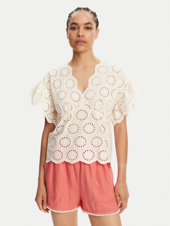 TWINSET Bluză 251TT2364 Écru Loose Fit