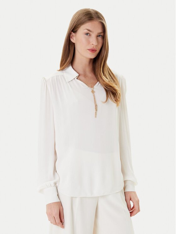TWINSET Bluză 252TP2291 Écru Relaxed Fit