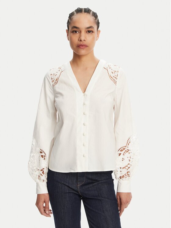 TWINSET Cămașă 251TT2333 Écru Regular Fit