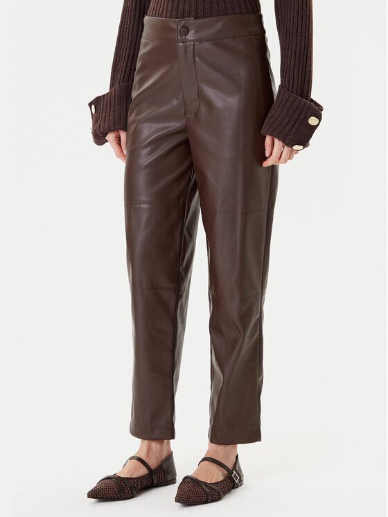 TWINSET Pantaloni din imitație de piele 252TP2091 Straight Fit