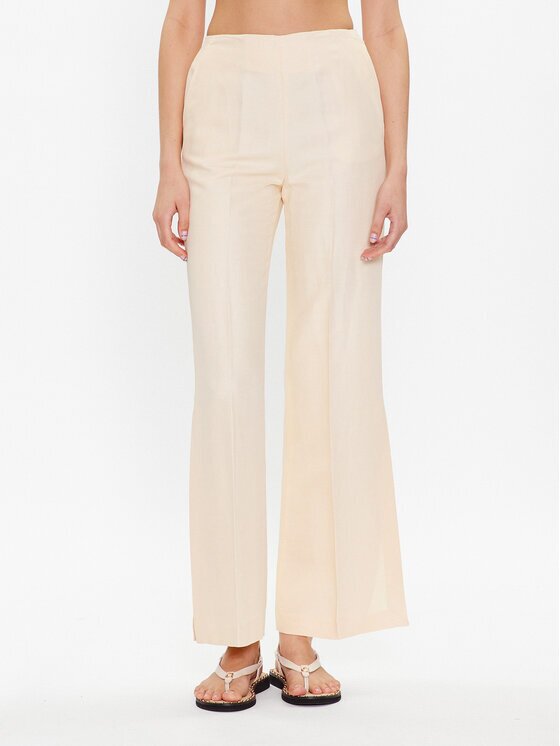 TWINSET Pantaloni din material 231TT2776 Écru Regular Fit