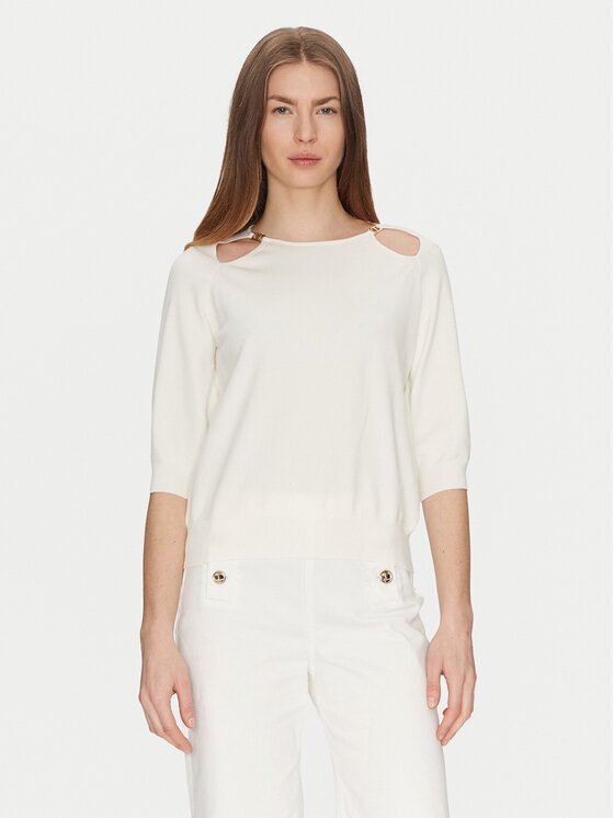 TWINSET Pulover 251TP3490 Écru Loose Fit
