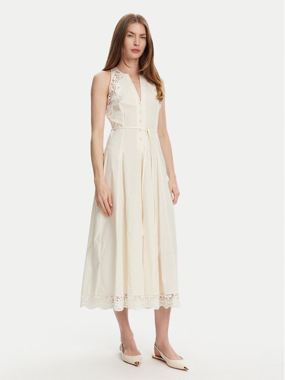 TWINSET Rochie cocktail 251TT2090 Écru Regular Fit
