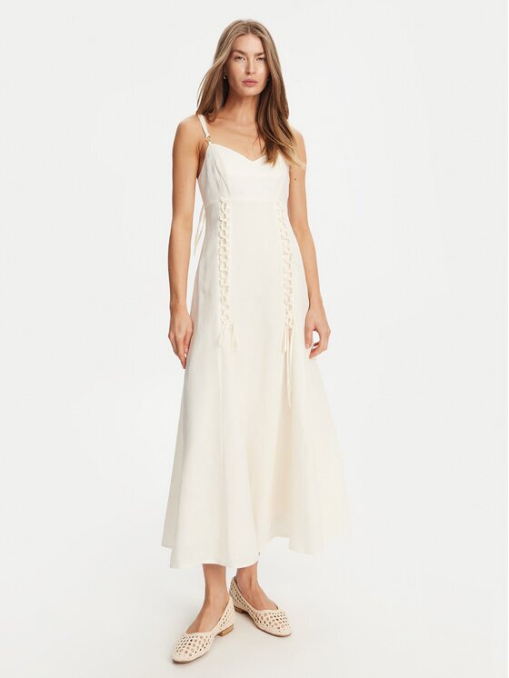 TWINSET Rochie de vară 251TT2070 Écru Regular Fit