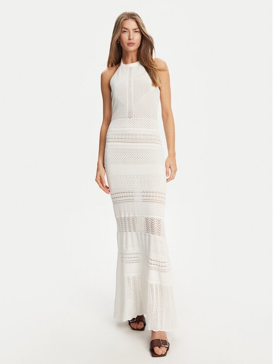 TWINSET Rochie tricotată 251TT3105 Écru Slim Fit