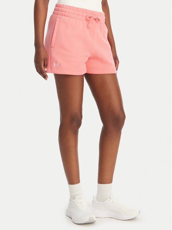 Under Armour Pantaloni scurți sport Rival Fleece Short 1382723 Roz Loose Fit