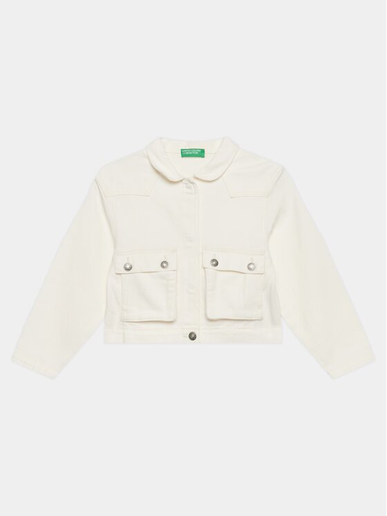 United Colors Of Benetton Geacă de blugi 22C2CN04D Écru Regular Fit