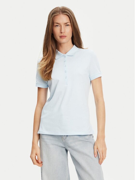 United Colors Of Benetton Tricou polo 3TQJD300W Albastru celest Slim Fit