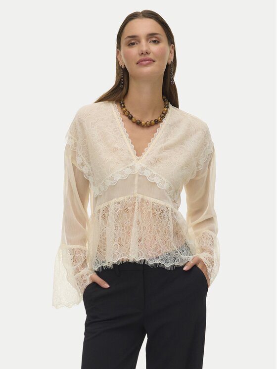 Vero Moda Bluză Emilie 10347592 Écru Regular Fit