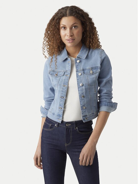 Vero Moda Geacă de blugi Luna 10279492 Albastru celest Slim Fit