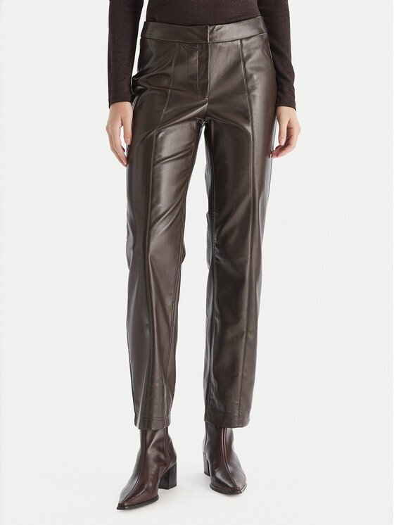 Vero Moda Pantaloni din imitație de piele Vips 10336342 Straight Fit