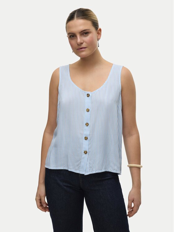 Vero Moda Top Bumpy 10325830 Albastru celest Standard Fit