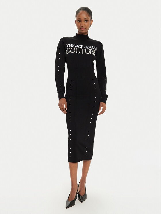 Versace Jeans Couture Rochie tricotată 77HAOM11 Slim Fit