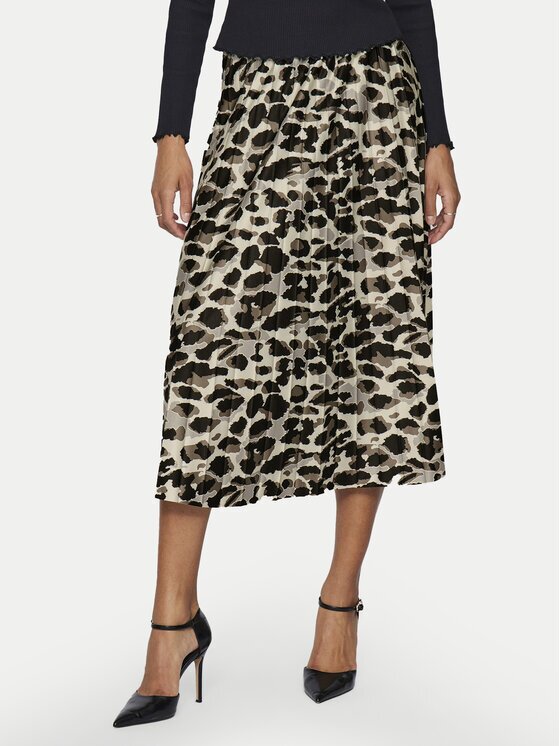 Vila Fustă plisată Nitban Print 14068477 Regular Fit