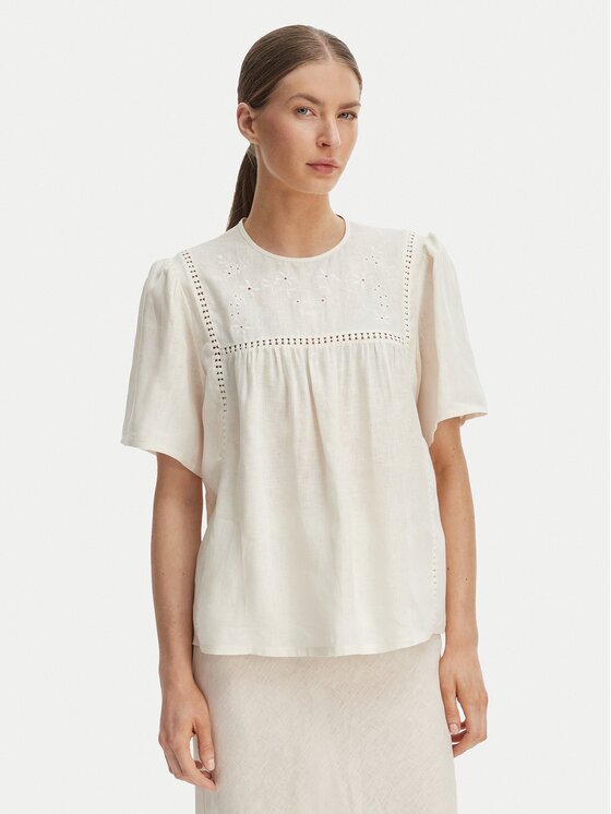Weekend Max Mara Bluză Bacino 2615941082 Écru Relaxed Fit