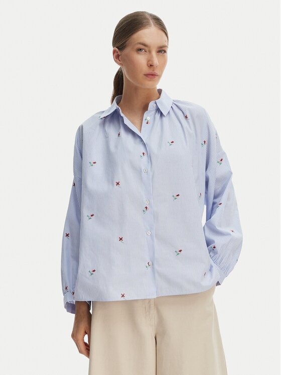 Weekend Max Mara Cămașă Butterfly 2615111042 Albastru celest Regular Fit