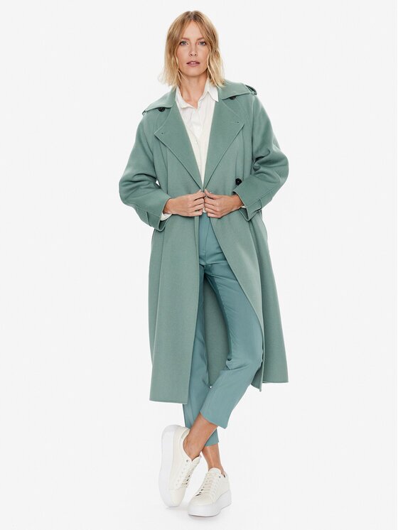Weekend Max Mara Palton de lână Cobalto 2350110137 Regular Fit