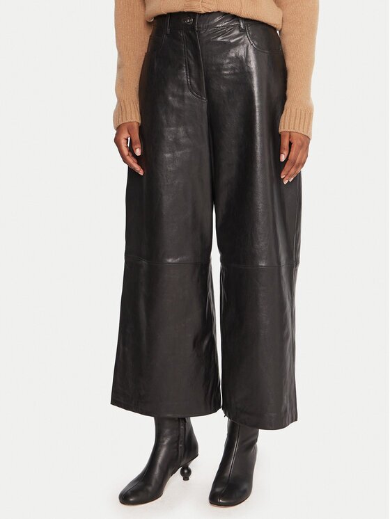 Weekend Max Mara Pandaloni de piele Blanc 2525436012 Wide Leg