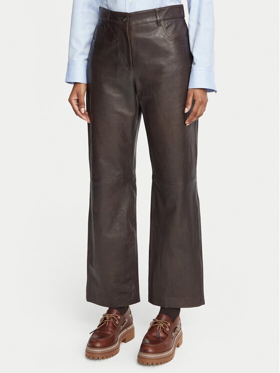 Weekend Max Mara Pandaloni de piele Deserto 2625436012 Regular Fit
