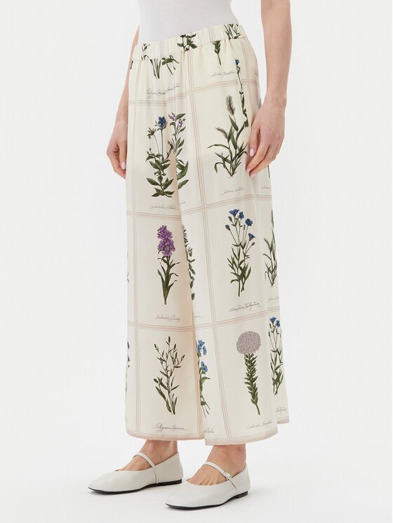 Weekend Max Mara Pantaloni culotte Lory 2515131012 Écru Relaxed Fit